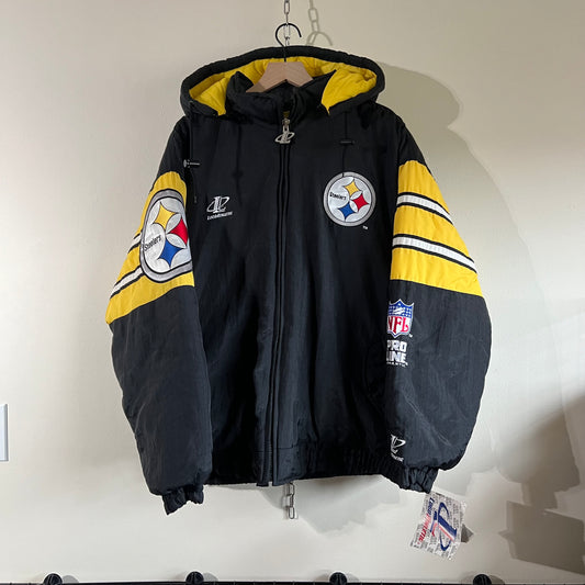 XL 90s Deadstock Pittsburgh Steelers Logo Athletic puffer jacket