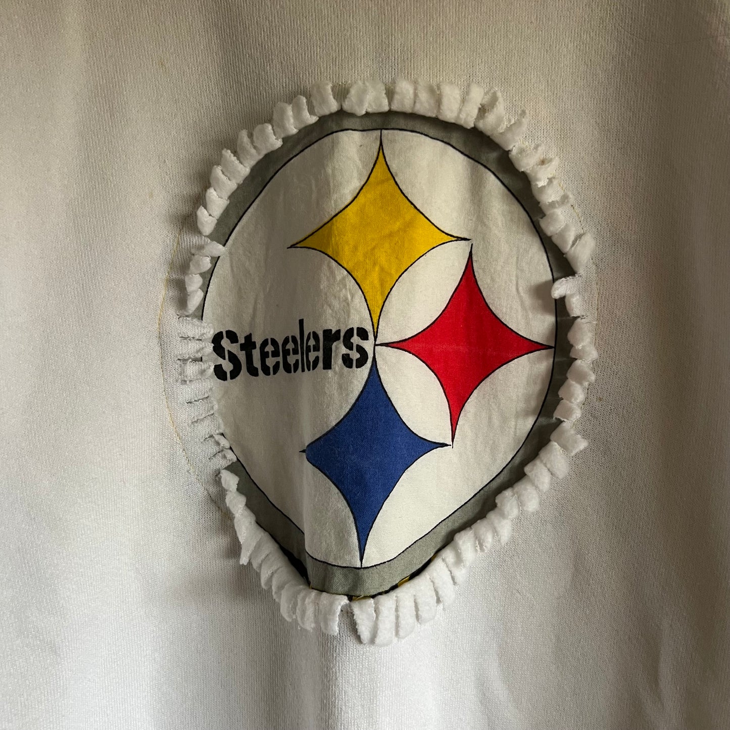 Medium 90s homemade Pittsburgh Steelers lettuce edge sweatshirt