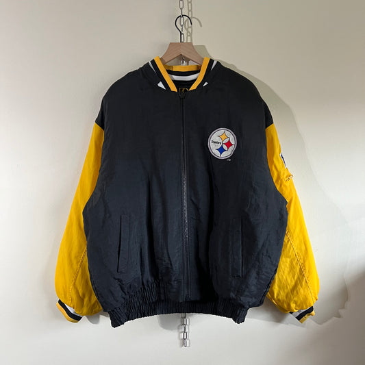 XL 90s reversible Pittsburgh Steelers Pro Player puffer jacket