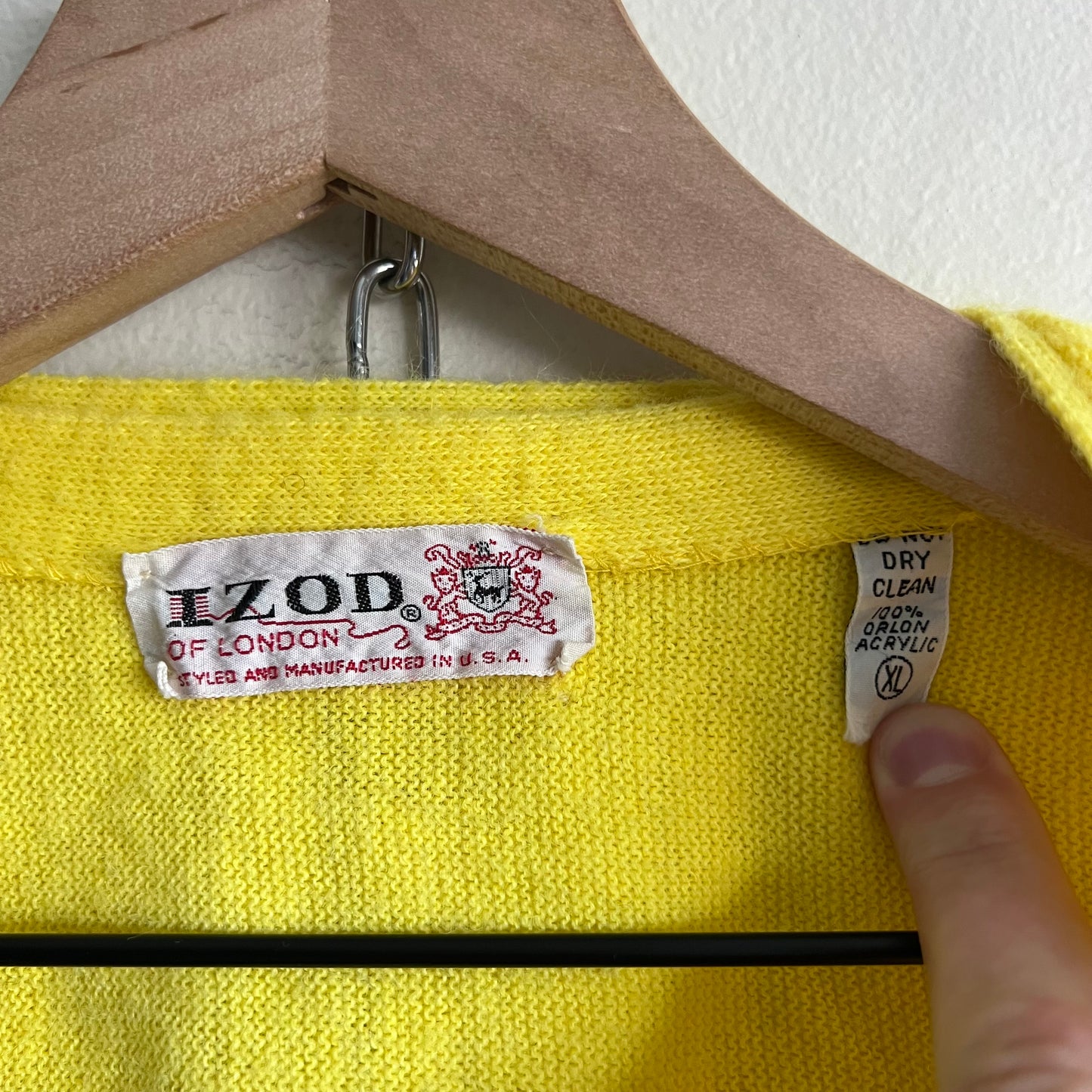 XL 80s Izod by Locoste yellow acrylic cardigan