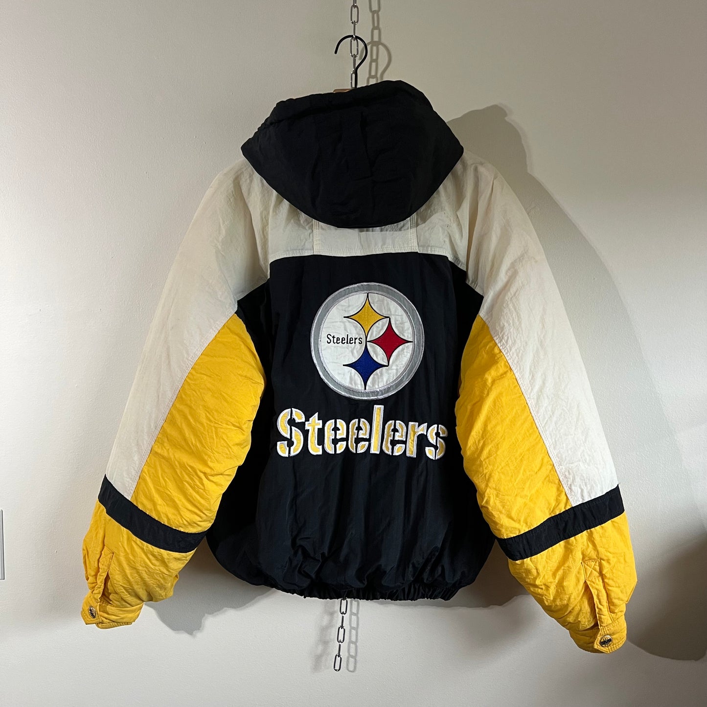 Large 90s Pittsburgh Steelers Mirage puffer jacket