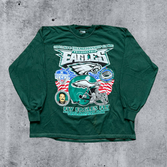 XXL 2003 Green Philadelphia Eagles Big Print Long Sleeve tee