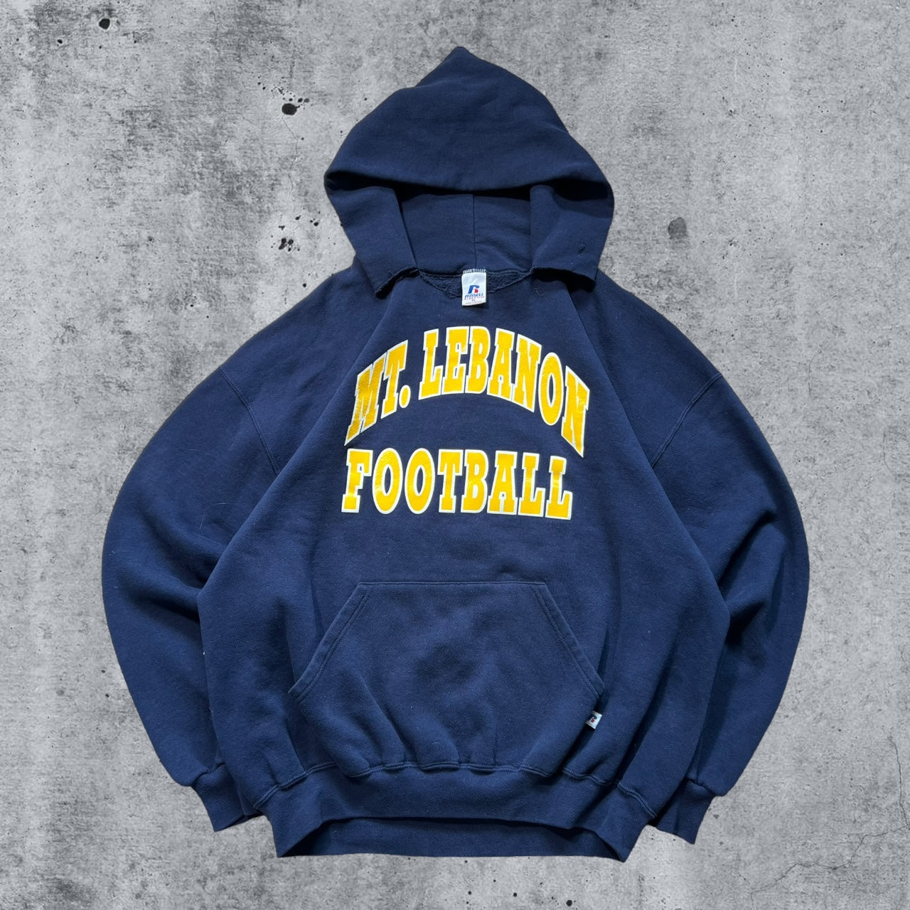 XL 90s/2000s Navy/Yellow Mt. Lebanon Football Russell Hoodie