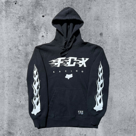 Oversized Small Black y2k Fox Racing hoodie