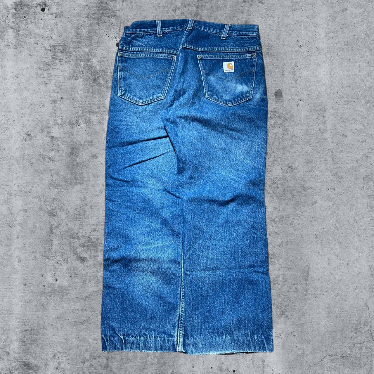 34x26 90s Faded Flannel Lined Insulated Carhartt Blue Jeans