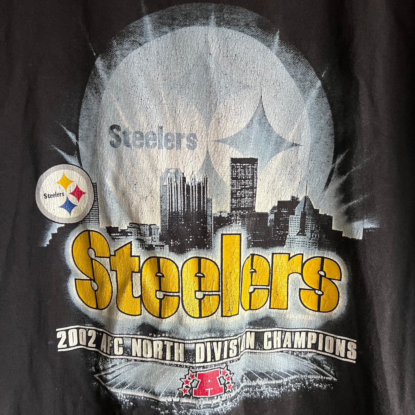 Large 2002 Pittsburgh Steelers AFC North champions tee